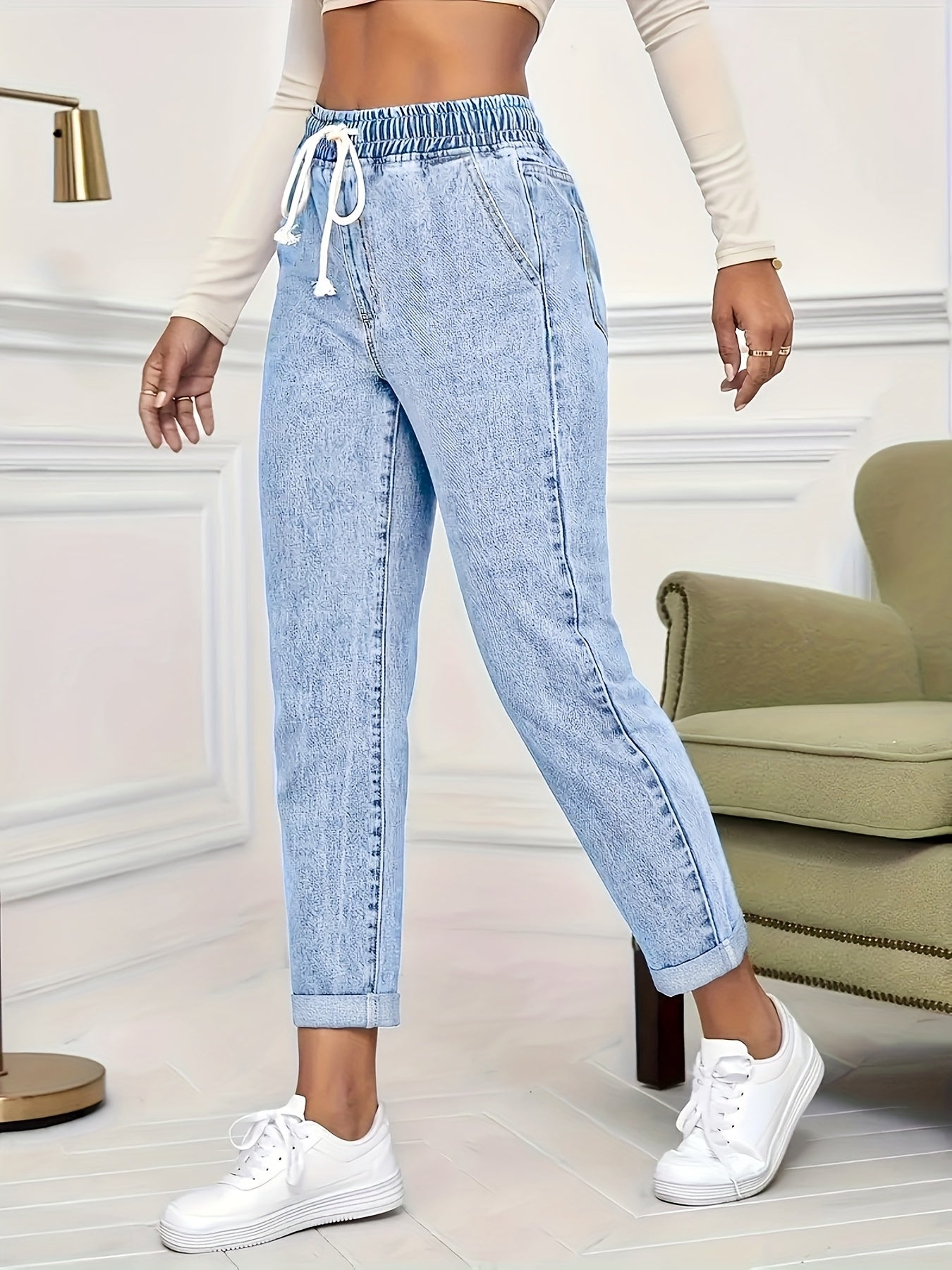 Mariselle | Slim fit-jeans voor dames – Korte stretch-denimbroek
