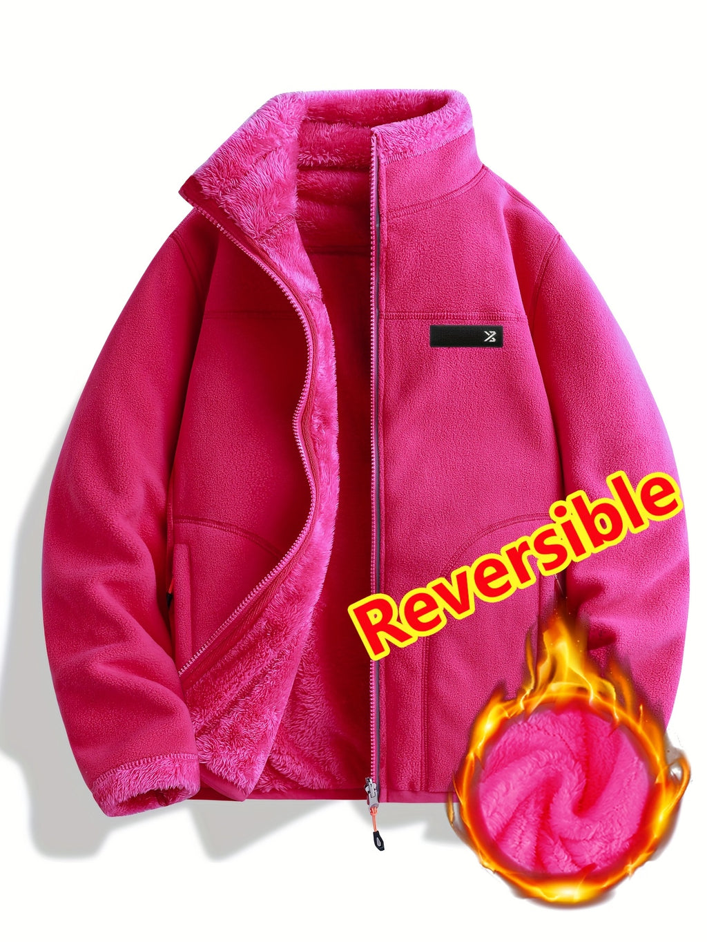 Armelle | Dames omkeerbare casual jas – Dikke, ruige textuur