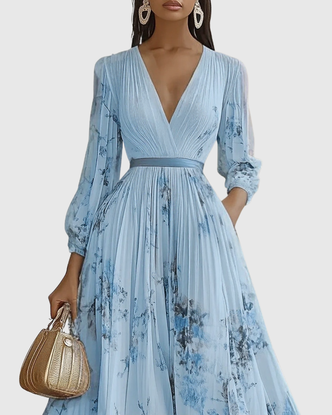 Asyra | Maxijurk met plooien voor dames – Elegante, soepel vallende galajurk