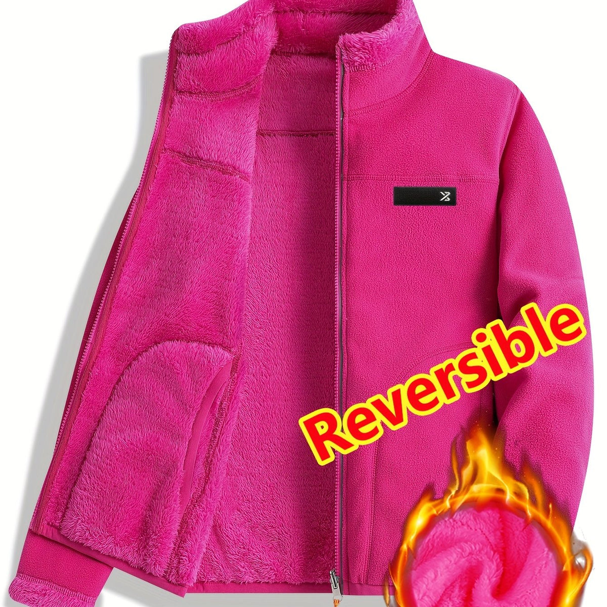 Armelle | Dames omkeerbare casual jas – Dikke, ruige textuur