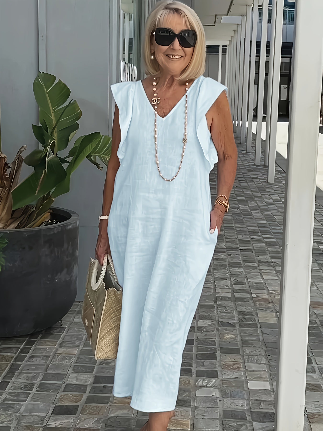 Tria | Elegante casual jurk voor dames – Chique midi-jurk voor elke dag in de zomer