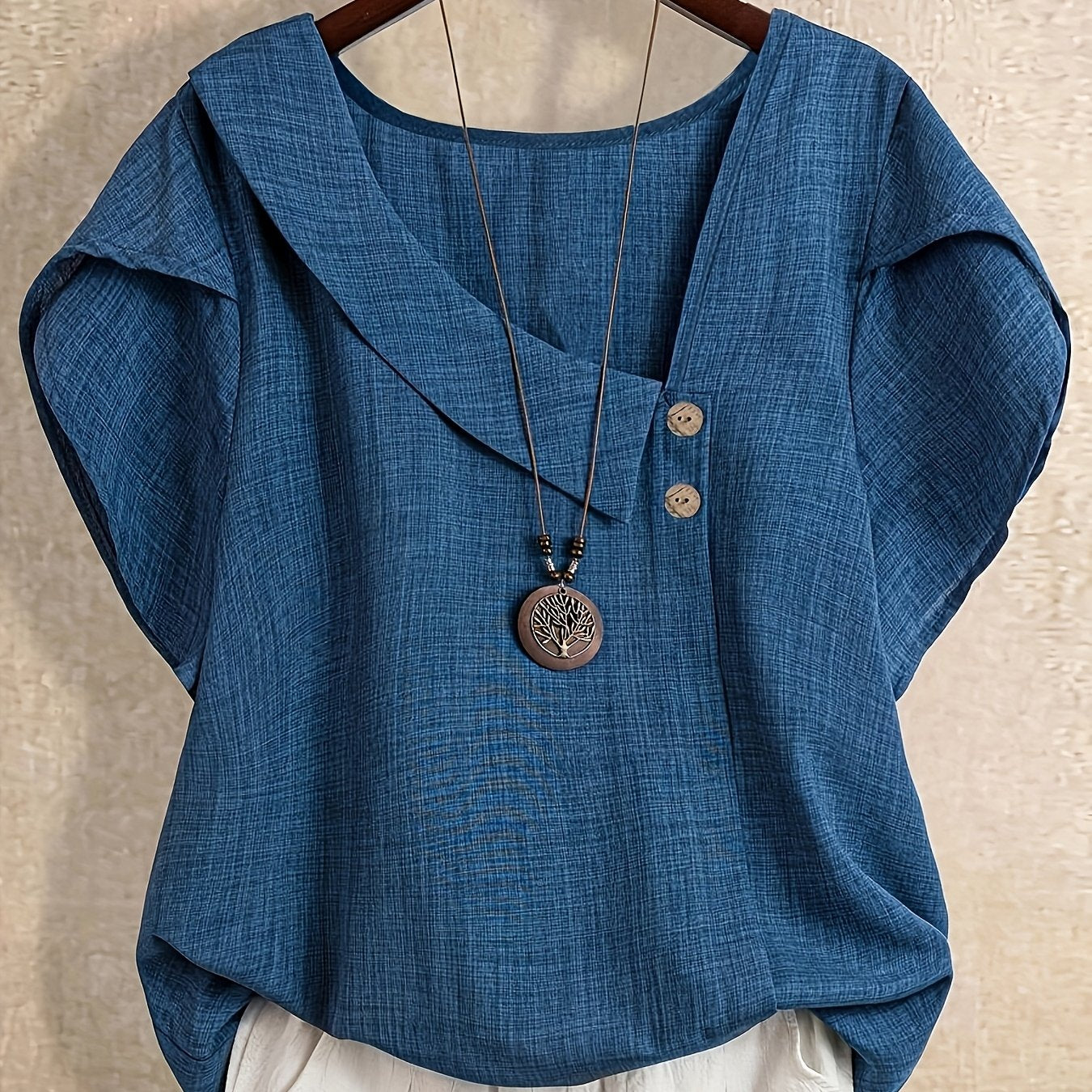 Fiorabelle | Effen damesblouse – Elegant casual overhemd met korte mouwen
