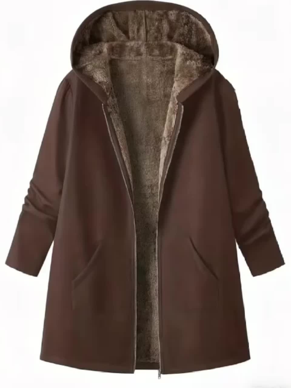 Zelmira | Warme Damesjas met Capuchon – Gevoerd, Effen & Casual