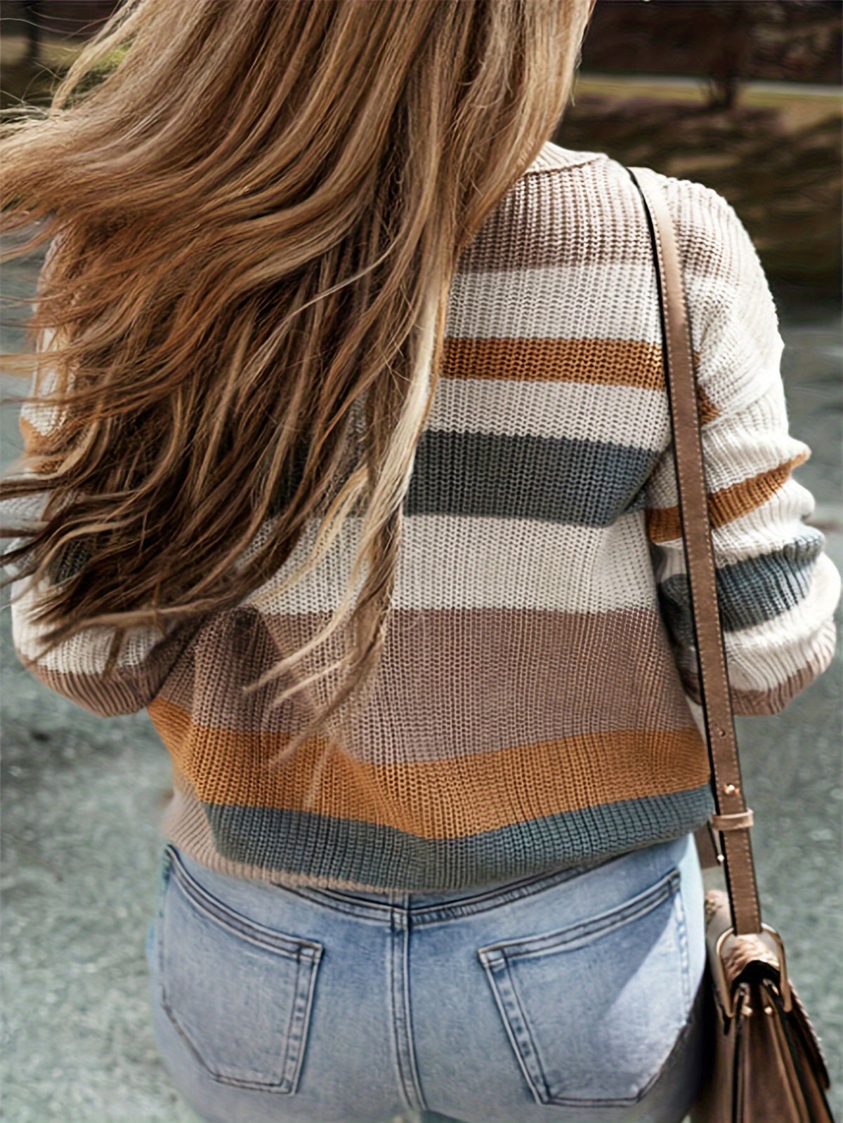 Feralisse | Gestreepte geribde damestrui – Elegante pullover