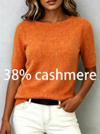Alruna | Dames-top met korte mouwen en kasjmiergevoel – Zacht, elegant en casual T-shirt
