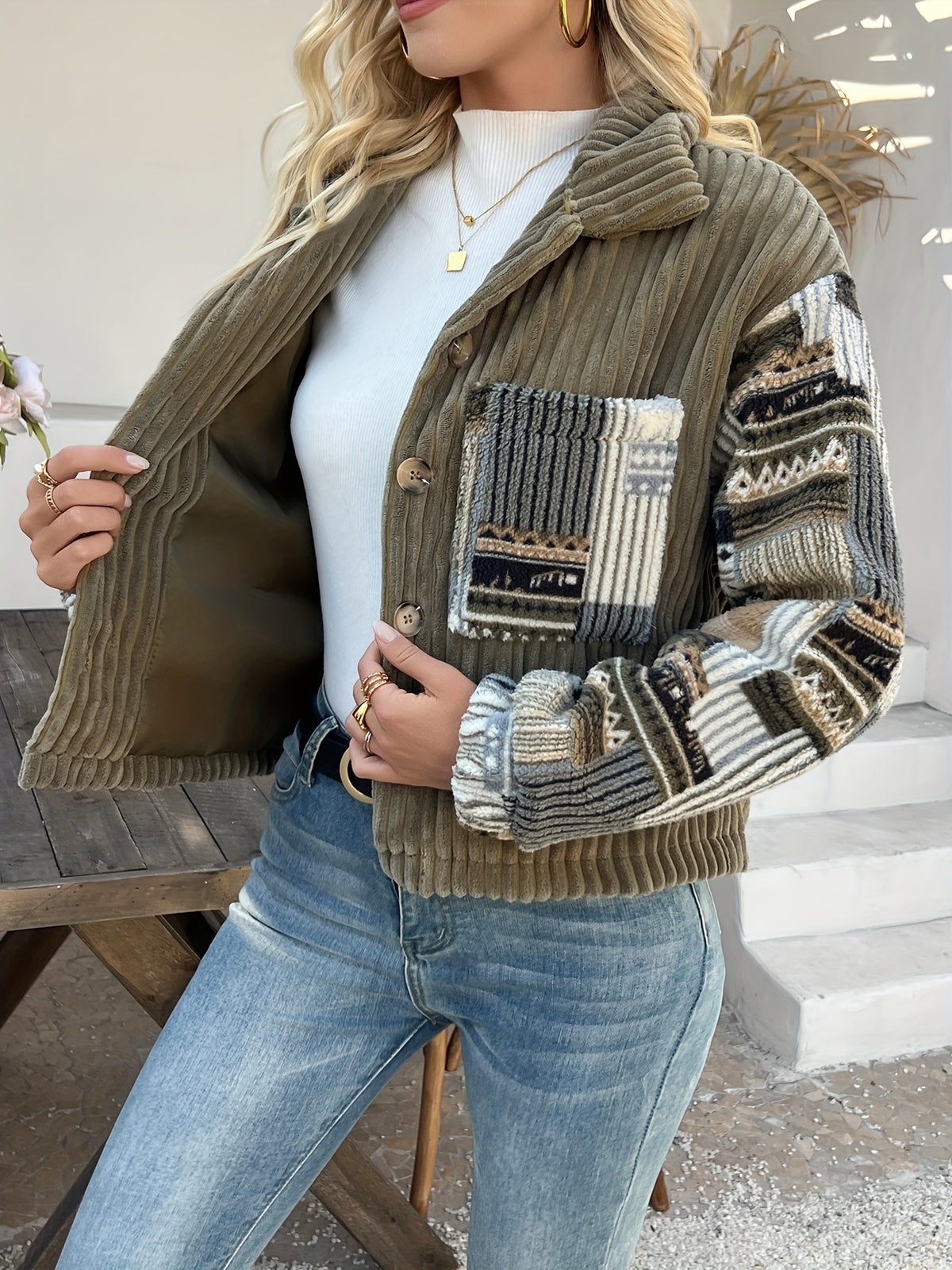Halle | Polyester damesjas – reverskraag