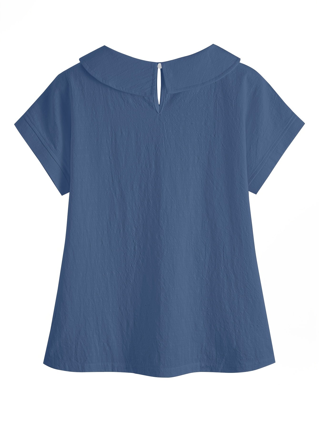 Paloma | Casual damesblouse – Shirt met korte mouwen en patchwork van kant