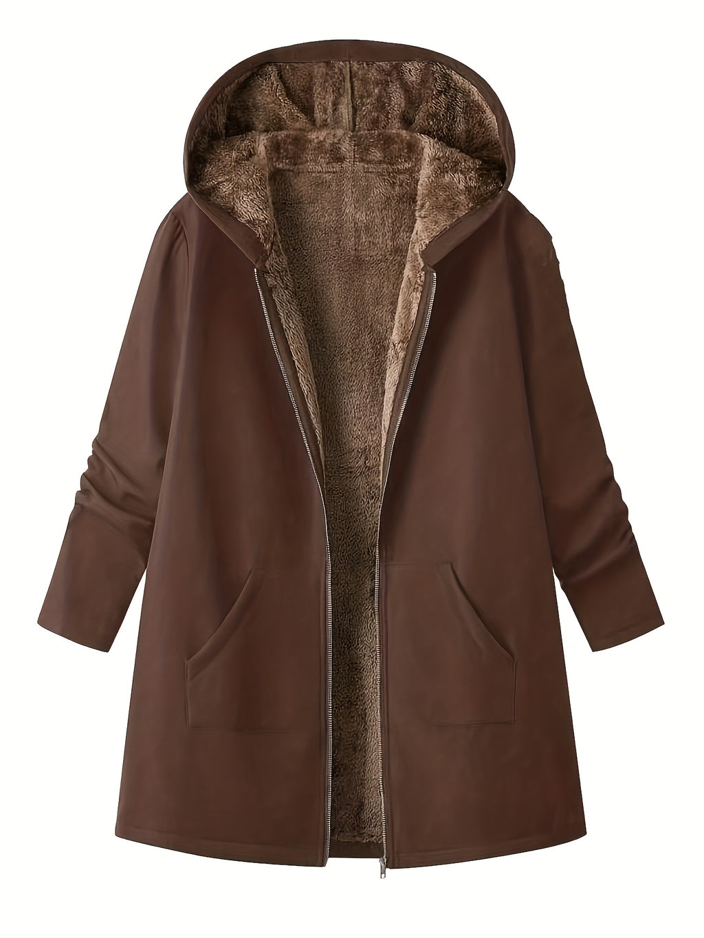 Zelmira | Warme Damesjas met Capuchon – Gevoerd, Effen & Casual