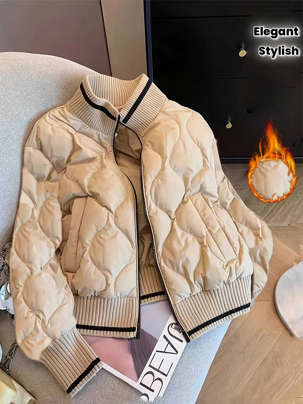 Berenice | Dames Gewatteerde Jas – Elegante Patchwork Winterjas met Modieuze Pasvorm