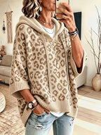 Betty | Hoodie met luipaardprint voor dames – Oversized trui met vleermuismouwen