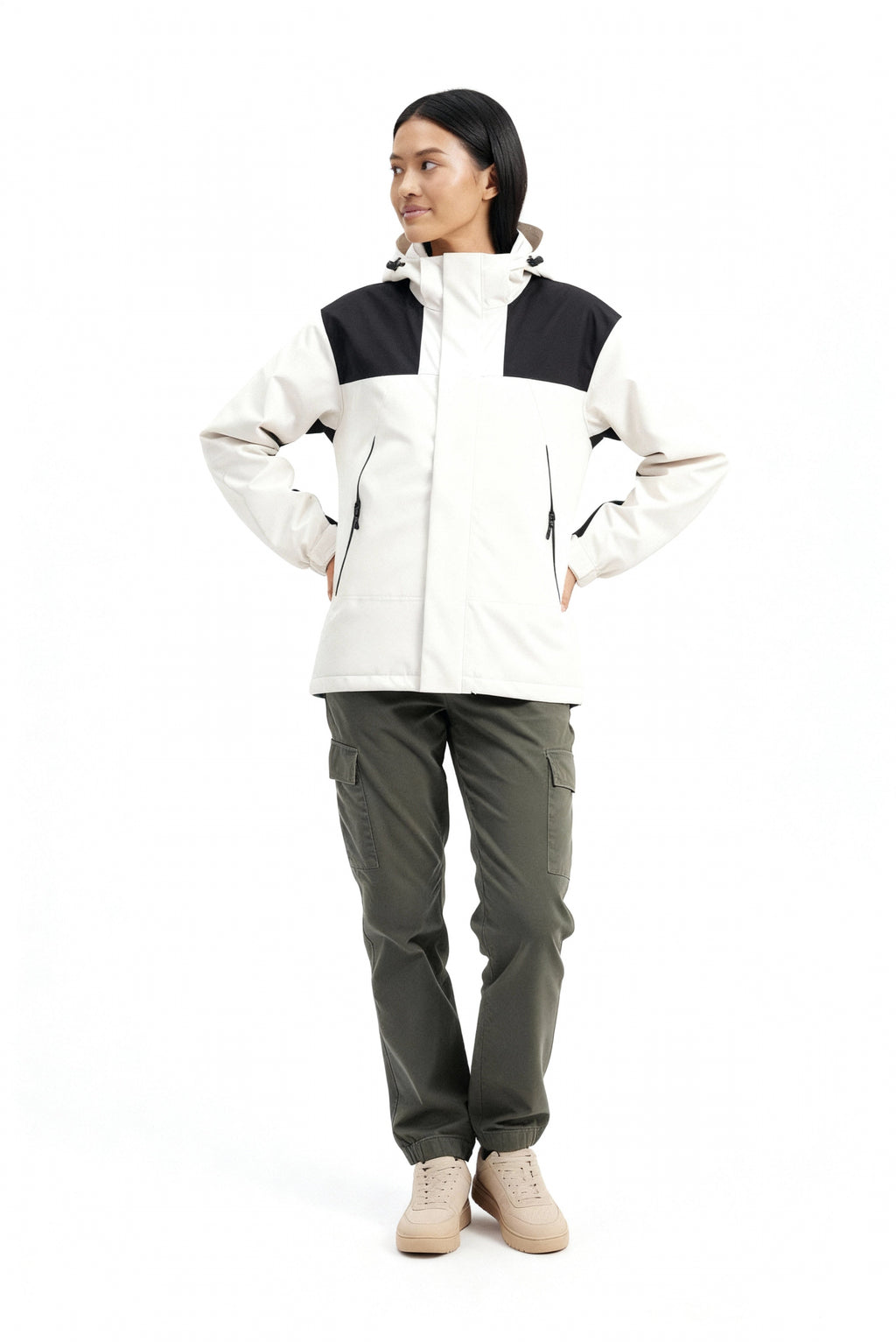 Siska | 3-in-1 fleece winterjas voor dames met capuchon – warm, waterdicht en winddicht