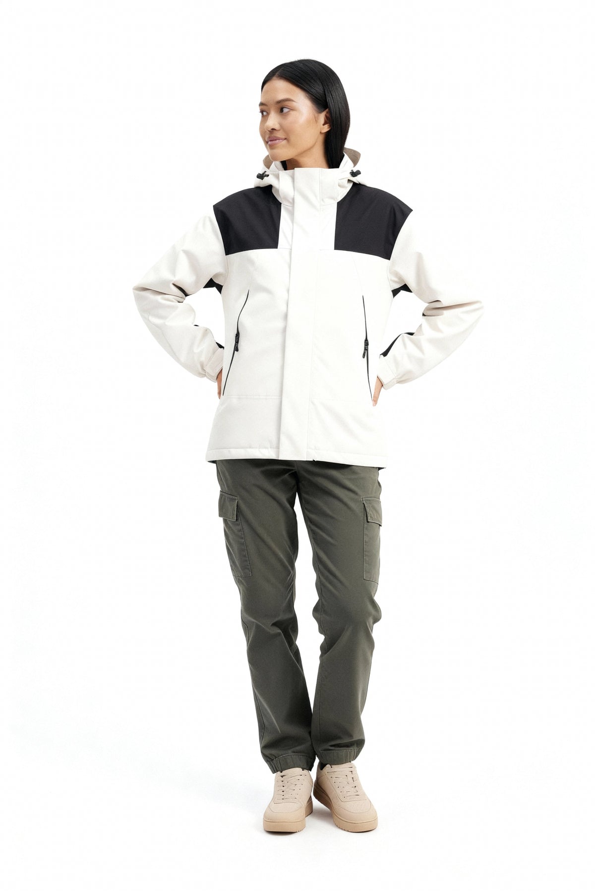 Siska | 3-in-1 fleece winterjas voor dames met capuchon – warm, waterdicht en winddicht