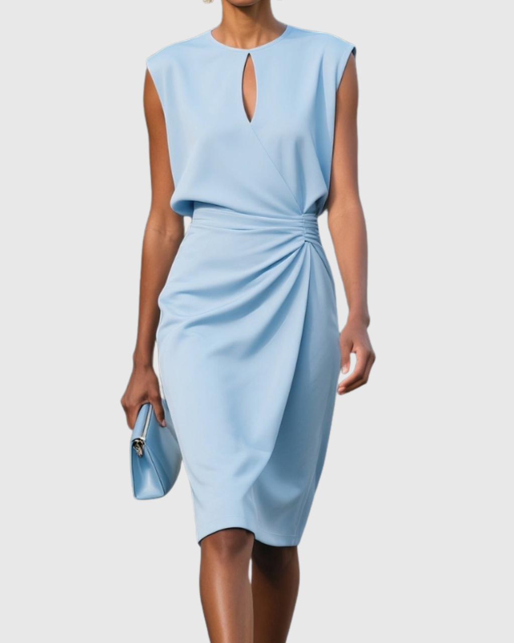 Derya | Elegante maxi-jurk voor dames – Midi-jurk met V-hals en bloemenprint