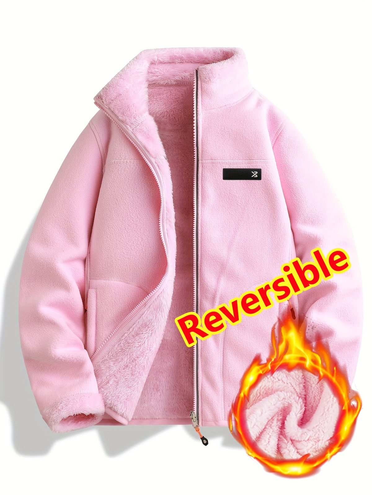 Armelle | Dames omkeerbare casual jas – Dikke, ruige textuur