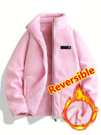 Jasmielle | Omkeerbaar damesjack – Shaggy Coral Fleece
