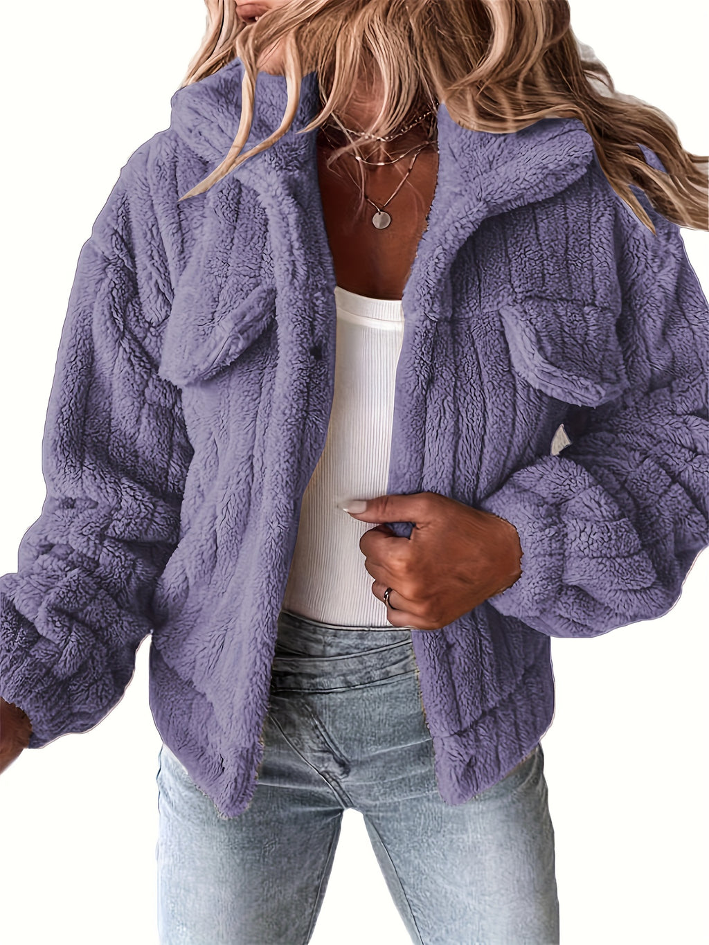 Aenora | Dames teddyjas – Omgeslagen kraag