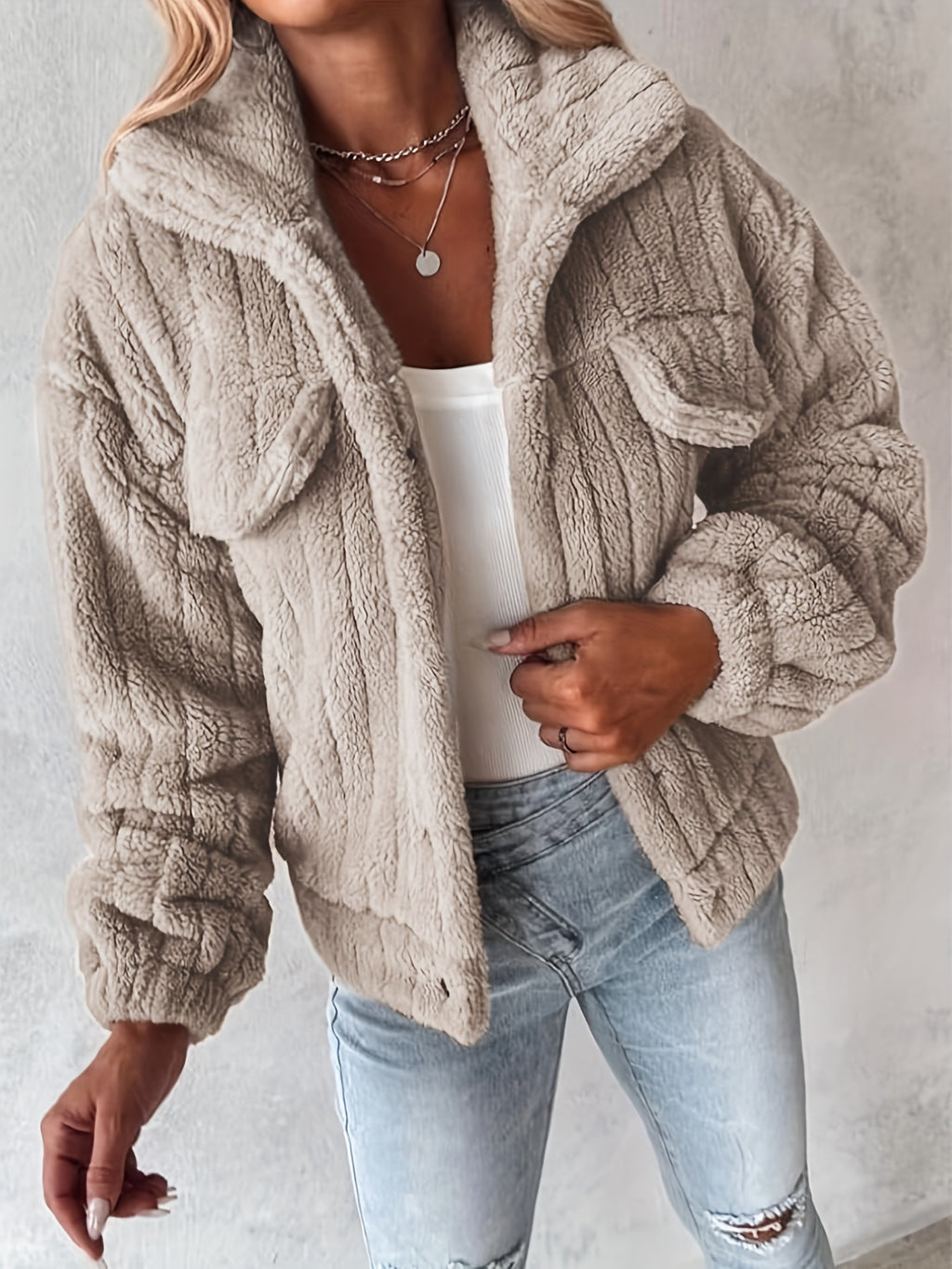 Aenora | Dames teddyjas – Omgeslagen kraag