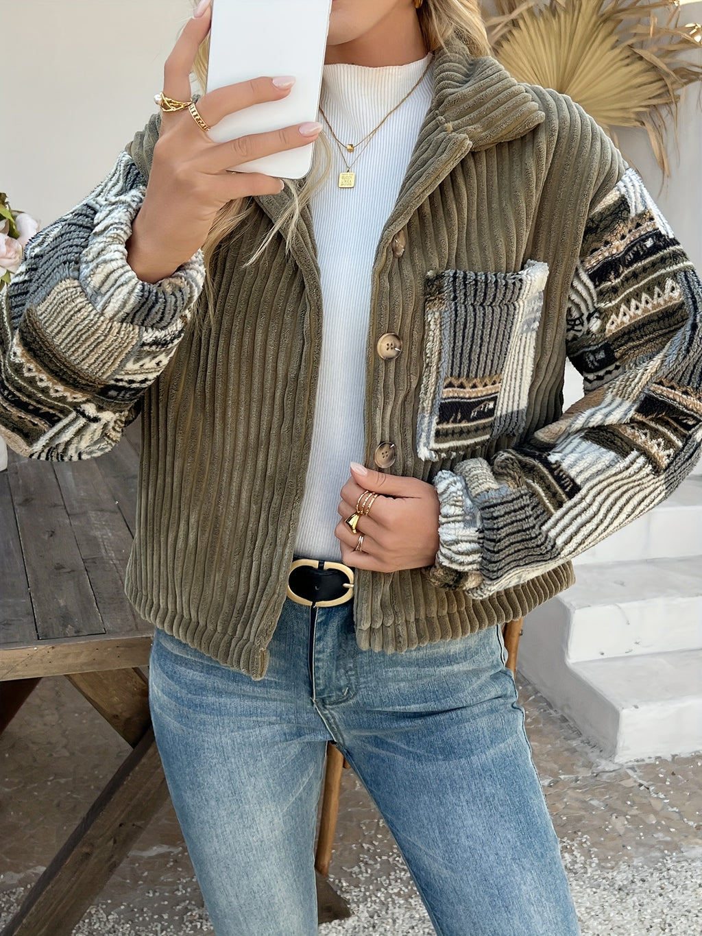 Halle | Polyester damesjas – reverskraag