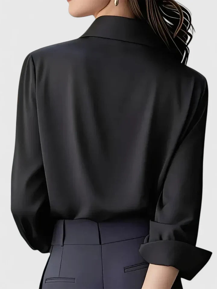 Cami | Elegante damesblouse met knopen – Overhemd met lange mouwen en kraag