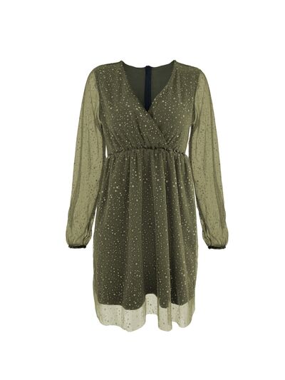 Eloriah | Dames Mini Jurk – Ballonmouwen, V-Hals, Losse Pasvorm