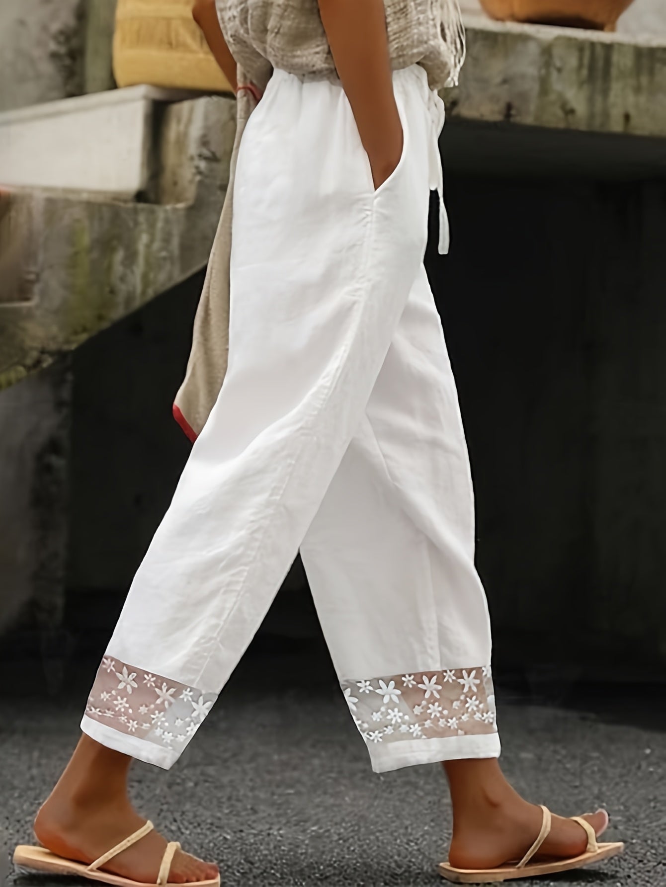 Saylor | Korte broek met wijde pijpen voor dames – Broek met elastische tailleband