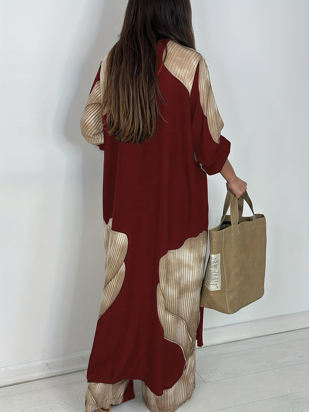 Linnea | Set met print voor dames – Set bestaande uit een shirt met lange mouwen en een relaxte broek
