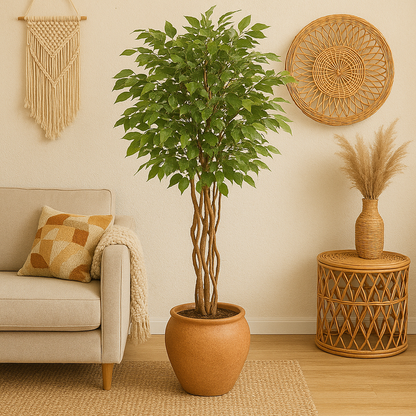 kunstplant - Ficus liana  - Vioolbladplant - 140cm