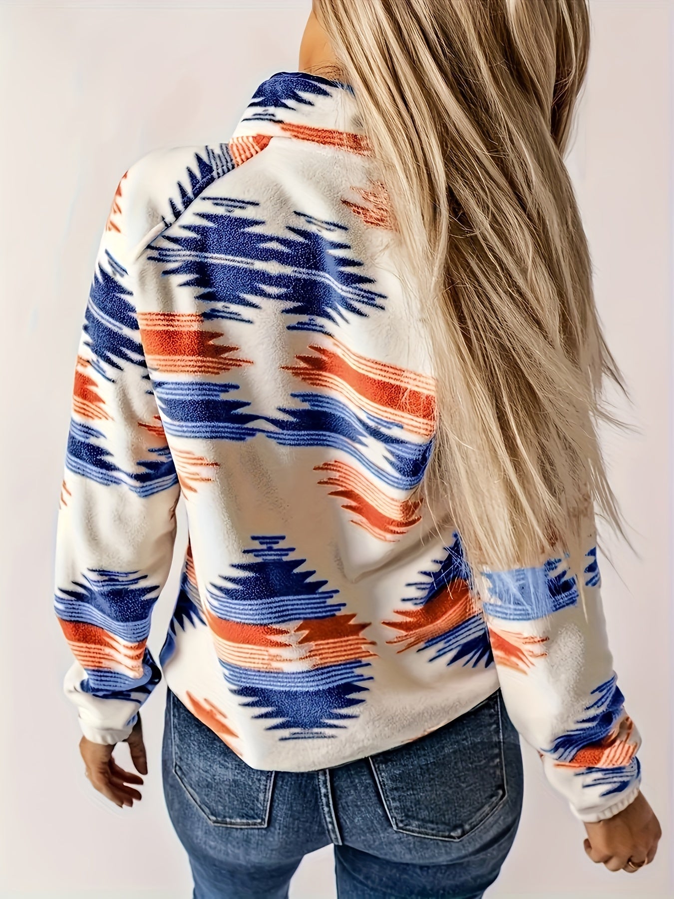 Maristela | Damestrui met kleurblokkenprint – Loszittende pullover met lange mouwen