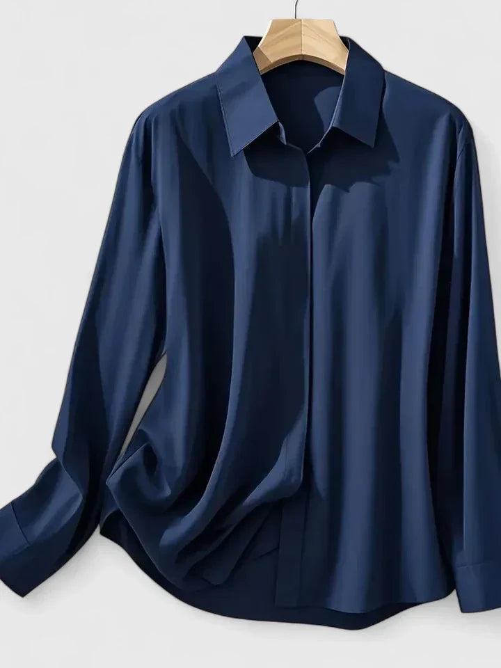 Cami | Elegante damesblouse met knopen – Overhemd met lange mouwen en kraag