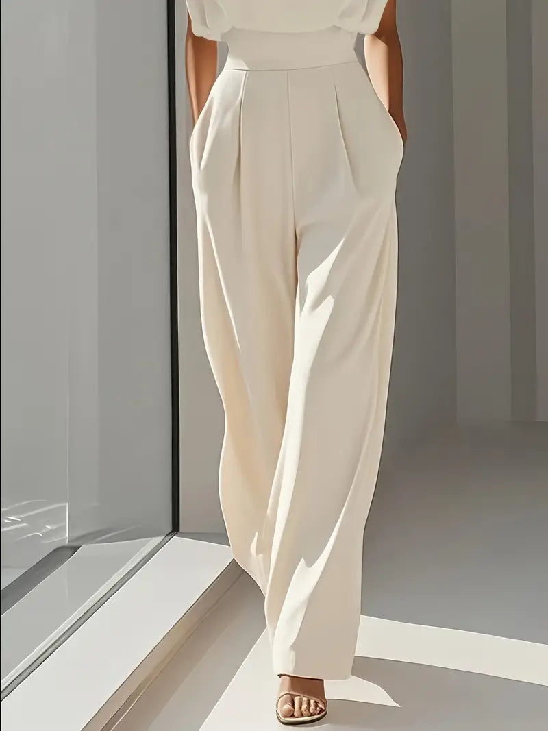 Preslyn | Dames Jumpsuit Elegant – Flatterend Model met Tailleaccent en Rechte Pijpen
