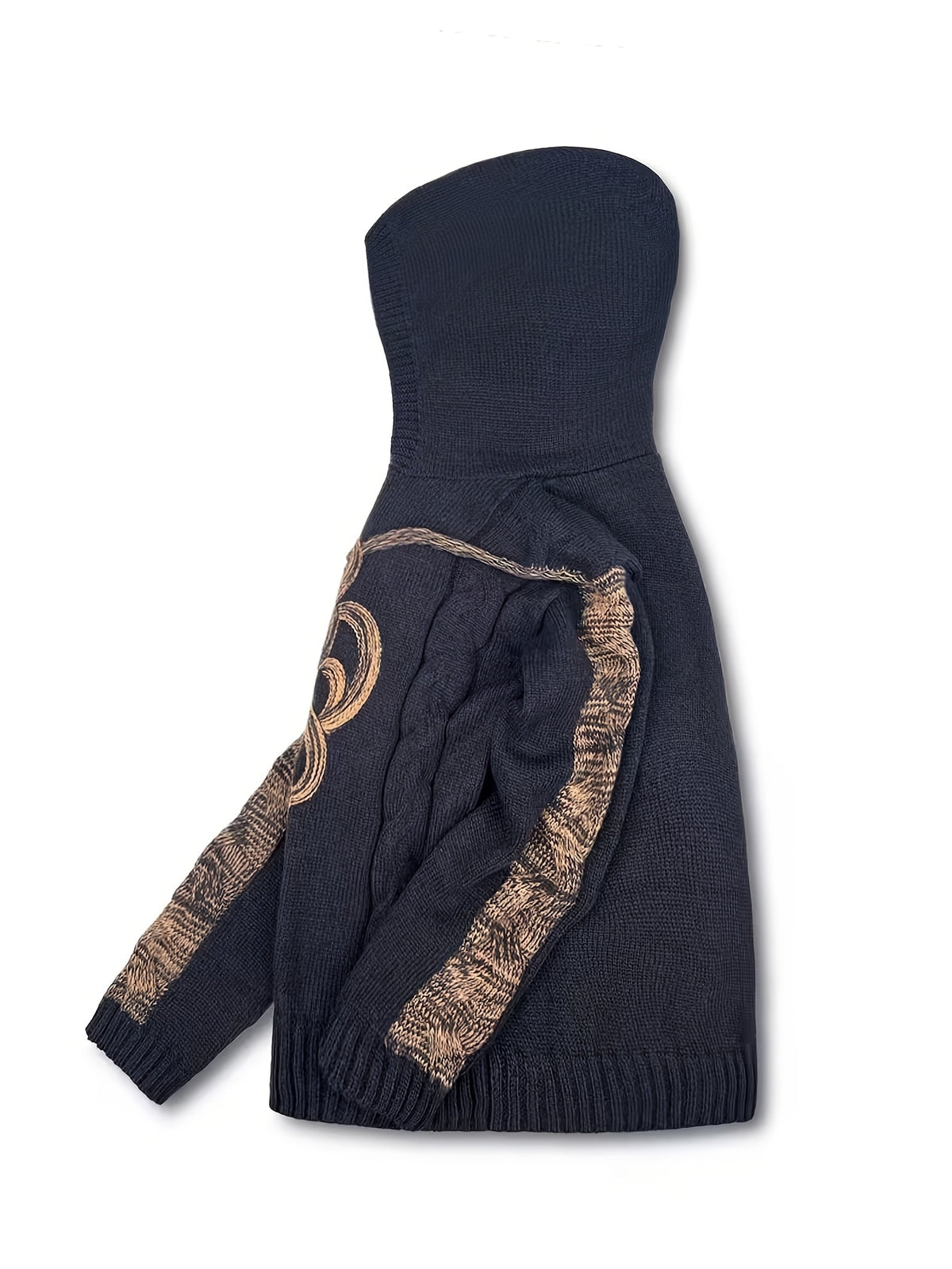 Acey | Damestrui met capuchon – Zachte pullover van geborduurd jacquard
