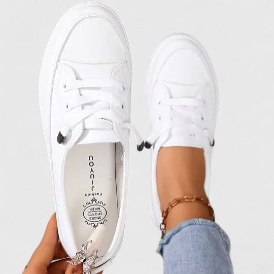 Griselda | Witte orthopedische sneakers voor dames – Lage casual schoenen