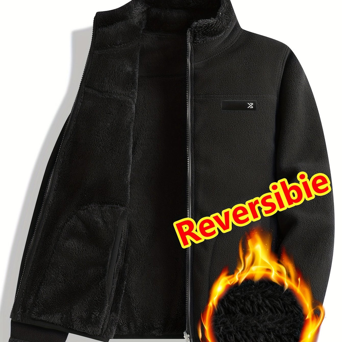 Armelle | Dames omkeerbare casual jas – Dikke, ruige textuur