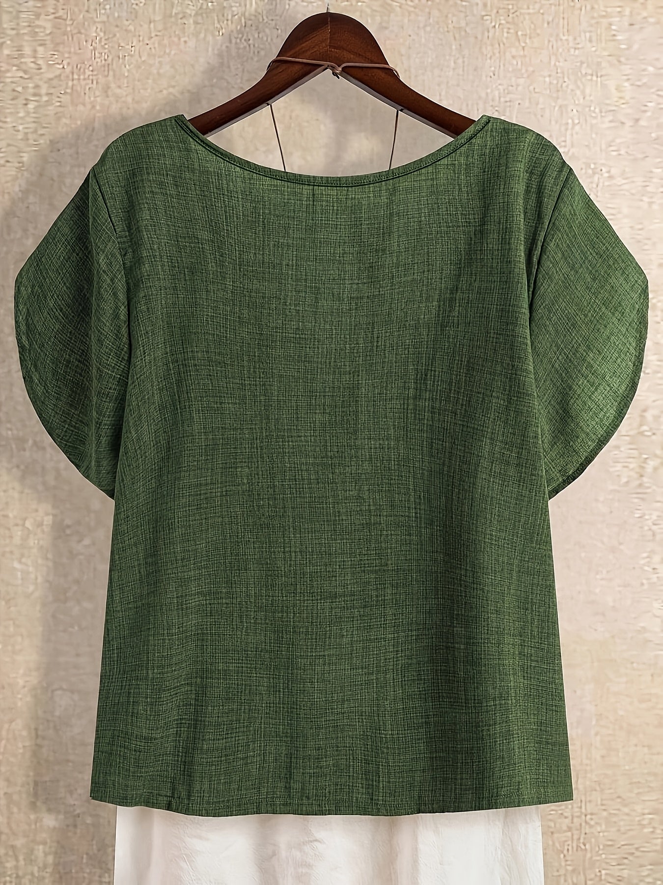 Fiorabelle | Effen damesblouse – Elegant casual overhemd met korte mouwen