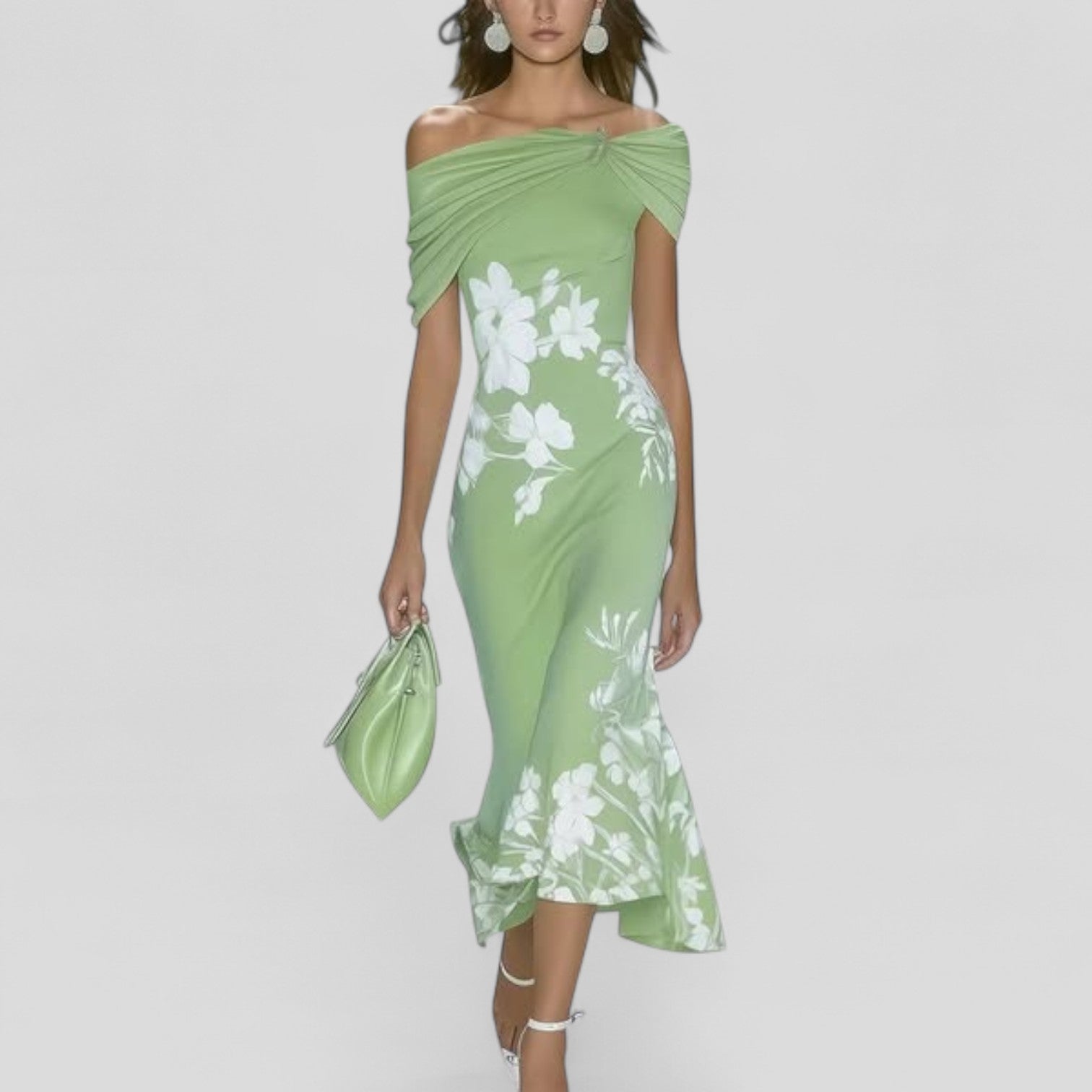 Dahlia | Midi-jurk met bloemenprint voor dames – Elegante jurk met relaxte pasvorm