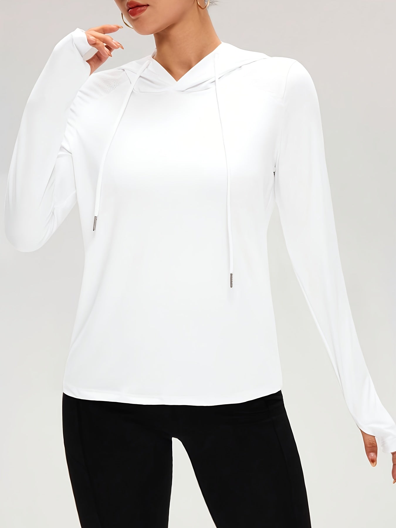 Evelina | Dames Hoodie met Lange Mouwen – Casual Effen Trui