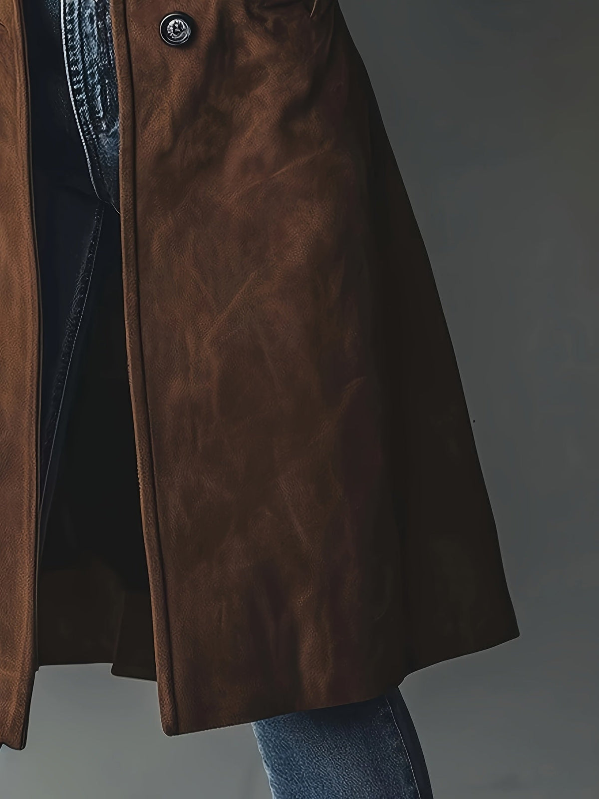 Annetta | Vintage Suède Trenchcoat Dames – Single-Breasted Jas