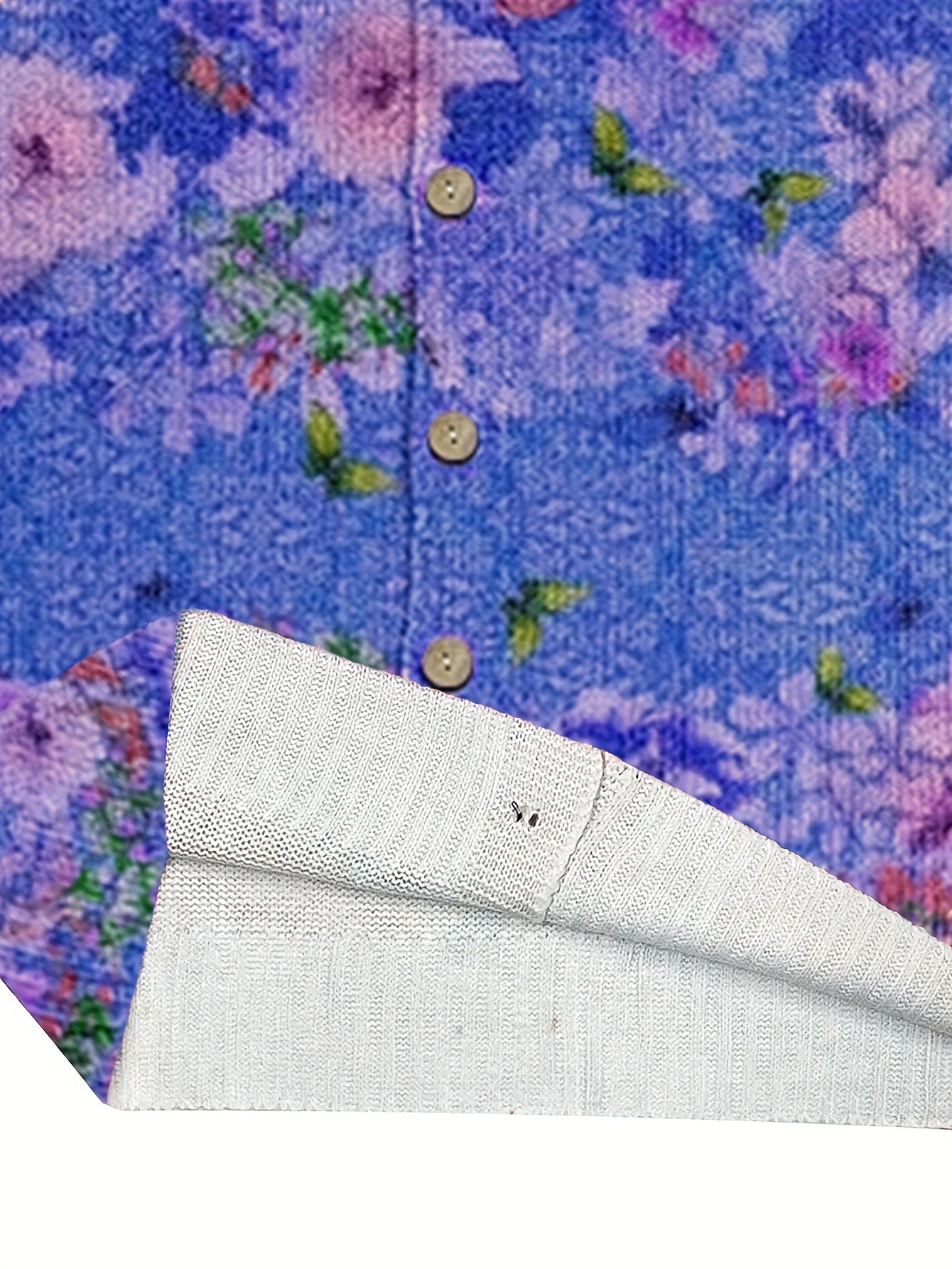 Hannelise | Damesvest met bloemen- en vlinderprint – vest met lange mouwen