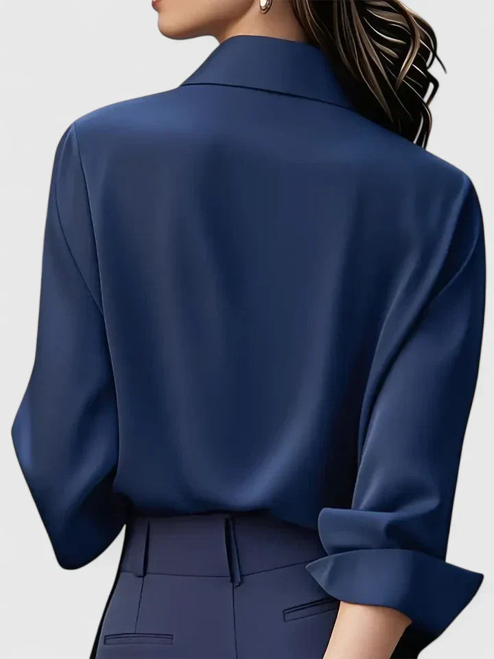 Cami | Elegante damesblouse met knopen – Overhemd met lange mouwen en kraag