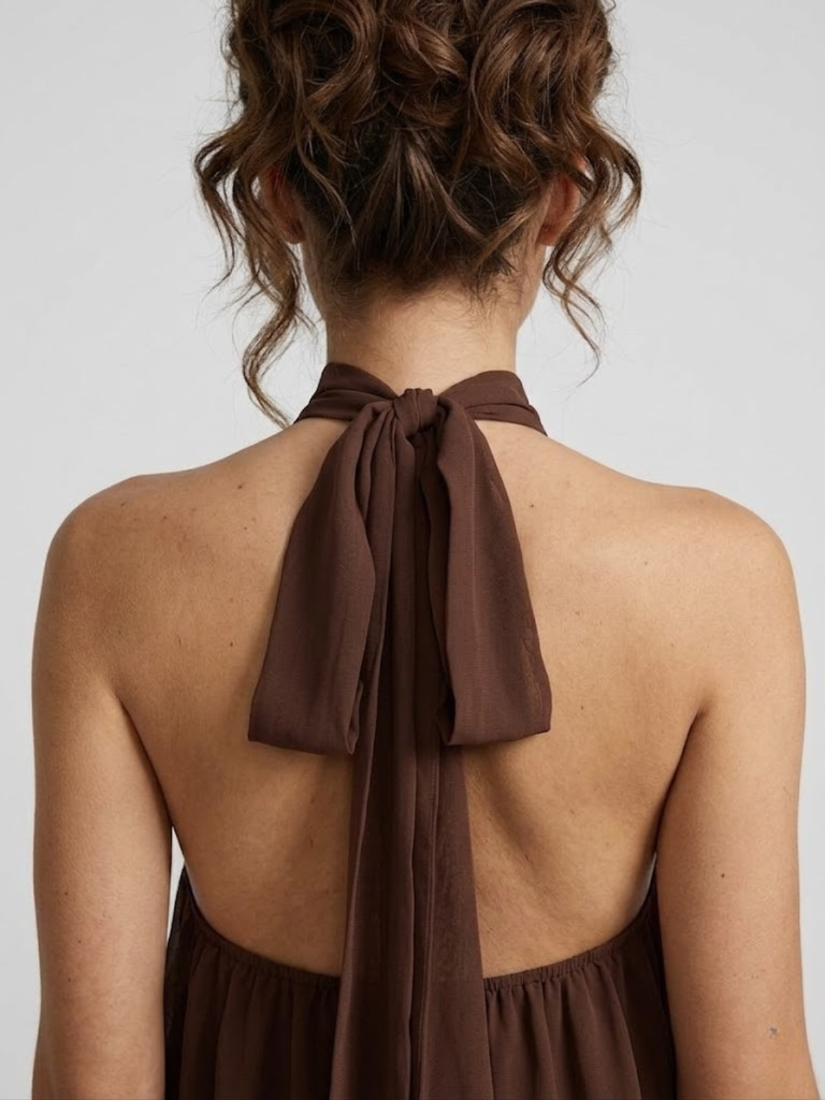 Monroe | Dames Rugloze Mini-jurk met Ruches – Elegante Halterjurk met Vloeiende Pasvorm