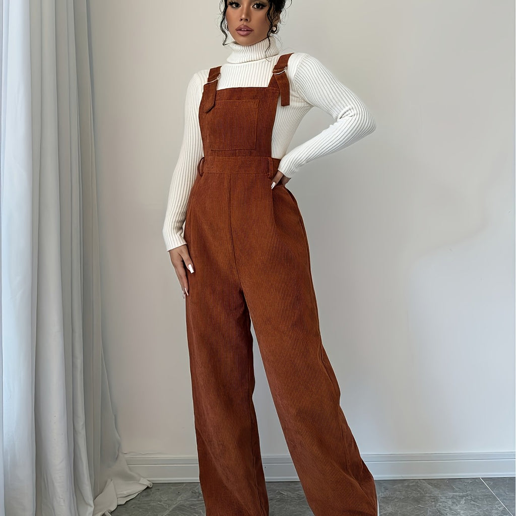 Avira | Dames corduroy jumpsuit – Brede schouderbanden