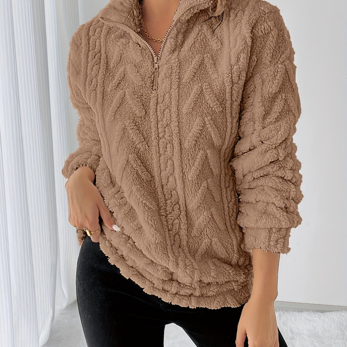 Liesbeth | Warm fleece-sweatshirt voor dames – Casual trui met lange mouwen voor koelere dagen