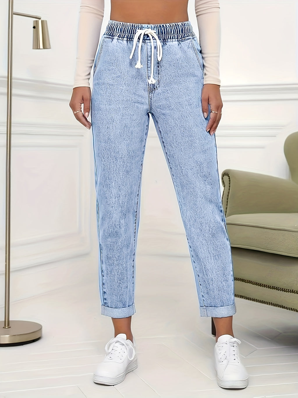 Mariselle | Slim fit-jeans voor dames – Korte stretch-denimbroek
