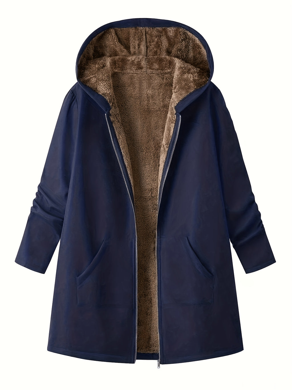 Zelmira | Warme Damesjas met Capuchon – Gevoerd, Effen & Casual