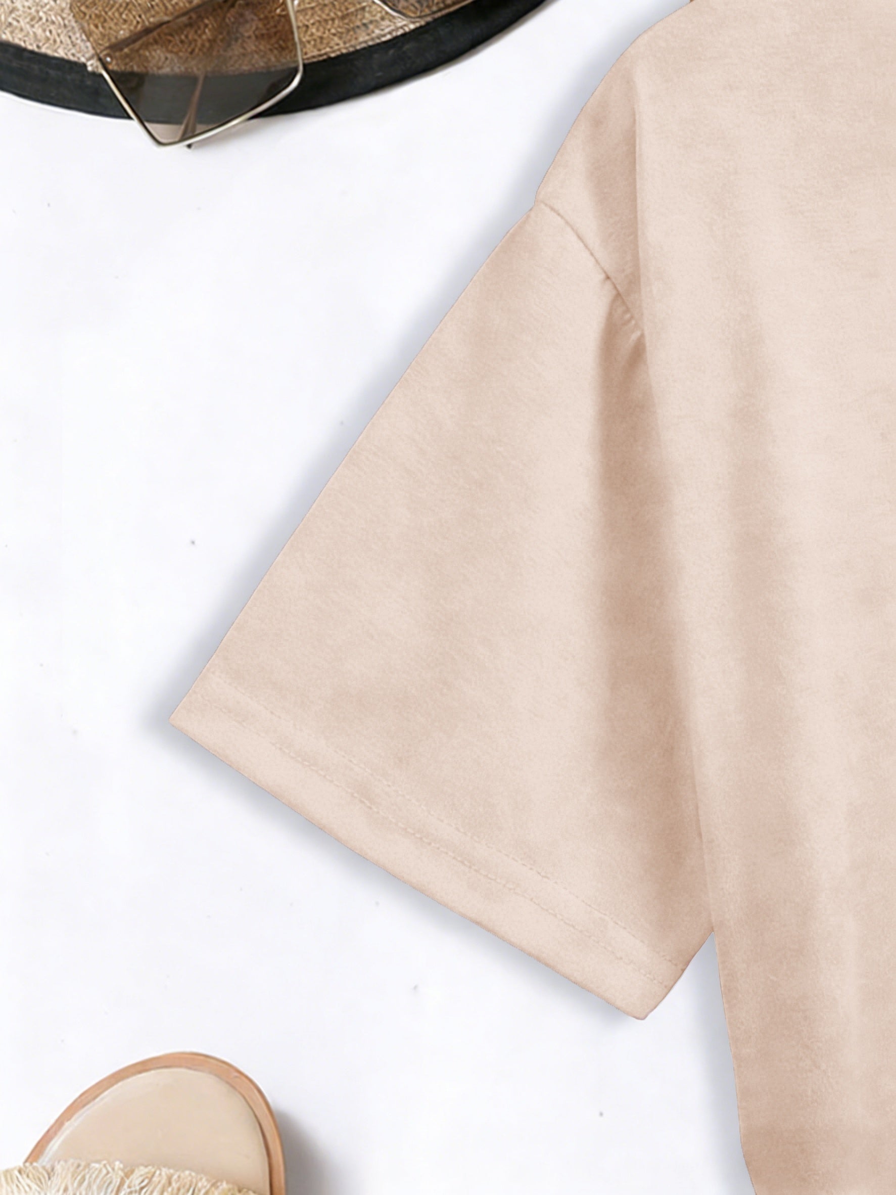 Athena | Casual Damestop met V-Hals – Lichtgewicht Losvallende Blouse met Korte Mouwen