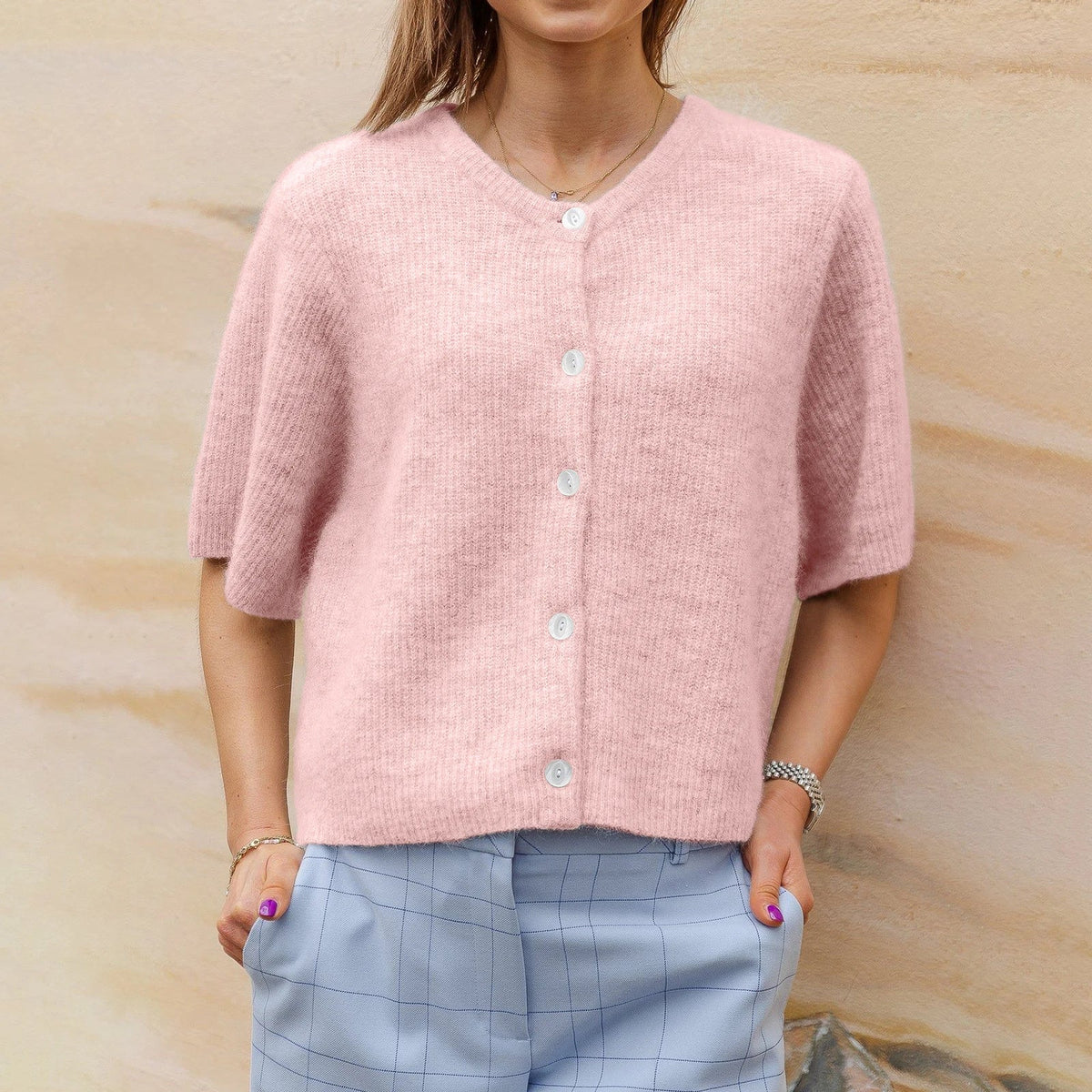 Frensje | Dames Cardigan met Korte Mouwen – Lichtgewicht Gebreid Vest