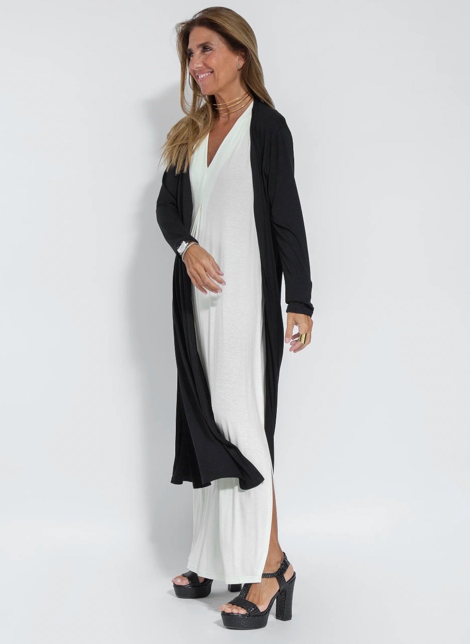 Faye | 2-delige dames set – elegante lange maxi-jurk & cardigan