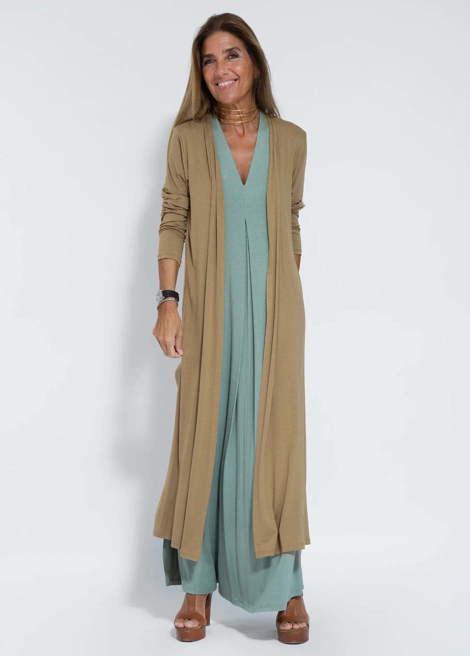 Faye | 2-delige dames set – elegante lange maxi-jurk & cardigan
