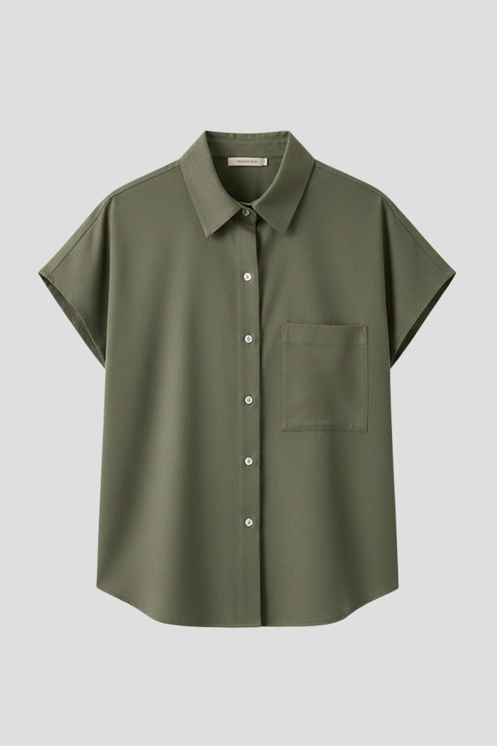 Paisley | Korte Mouwen Overhemd met Knopen voor Dames – Casual Zomerse Blouse met Kraag