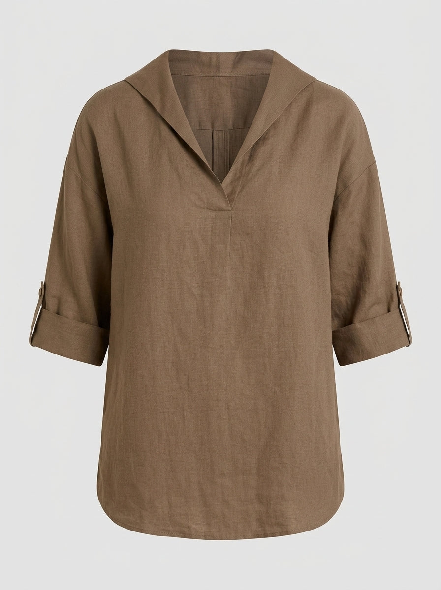 Verity | Dames-top met V-hals – Lichte blouse met halflange mouwen